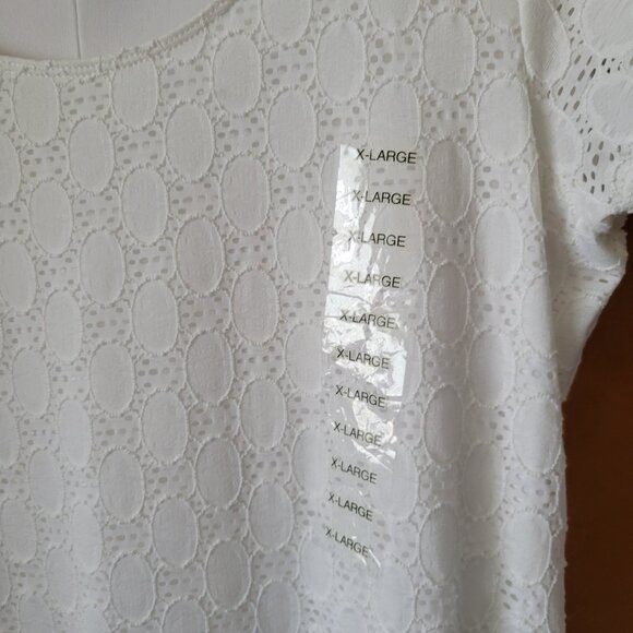 NEW Isaac Mizrahi QVC Dress XL White eyelet lace lined short sleeves SUMMER NWT - Picture 7 of 14